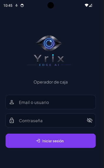 Pantalla de la Aplicación Móvil